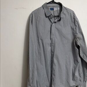 Old Navy Black and White Striped Men's Shirt